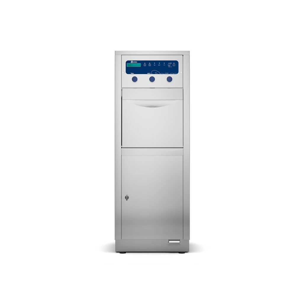BP-100-H-FRONT-CLOSED-1024x1024-optimized Mașină de spălat și dezinfectat plosti și urinare SteelcoBelimed BP 100 H Series, capacitate medie, free-standing - Image 1