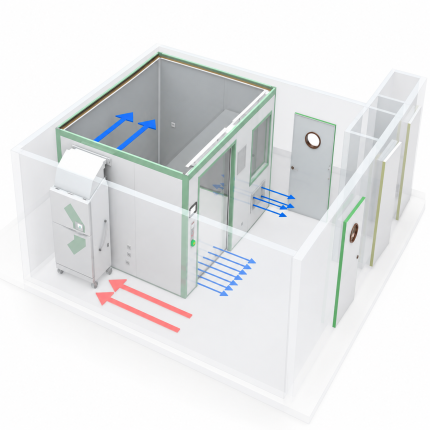 Zonă modulară cu mediu controlat BIOCAIR® pentru protecție și izolare în spitale